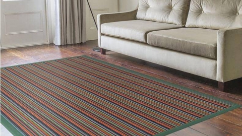 Bespoke striped rug living room